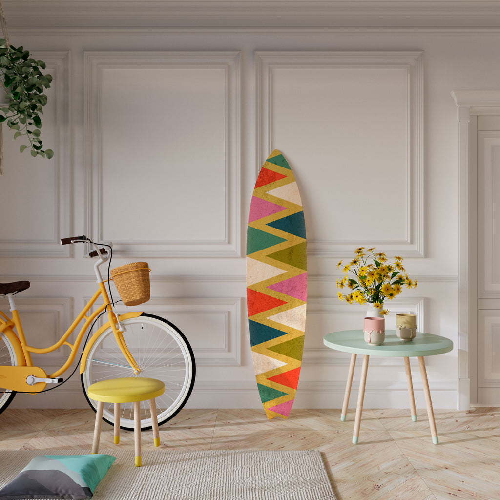 COLORFUL TRIANGLES Deko-Surfboard