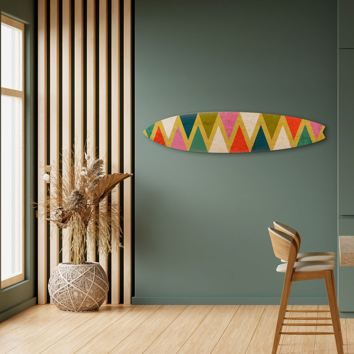 COLORFUL TRIANGLES Deko-Surfboard