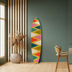 COLORFUL TRIANGLES Deko-Surfboard