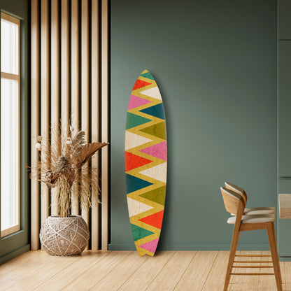 COLORFUL TRIANGLES Deko-Surfboard