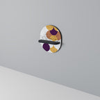 CRACKED GEOMETRY Ovales Kunstregal in Schwarz