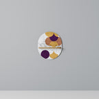 CRACKED GEOMETRY Ovales Kunstregal in Eiche-Optik