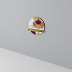 CRACKED GEOMETRY Rundes Kunstregal in Eiche-Optik