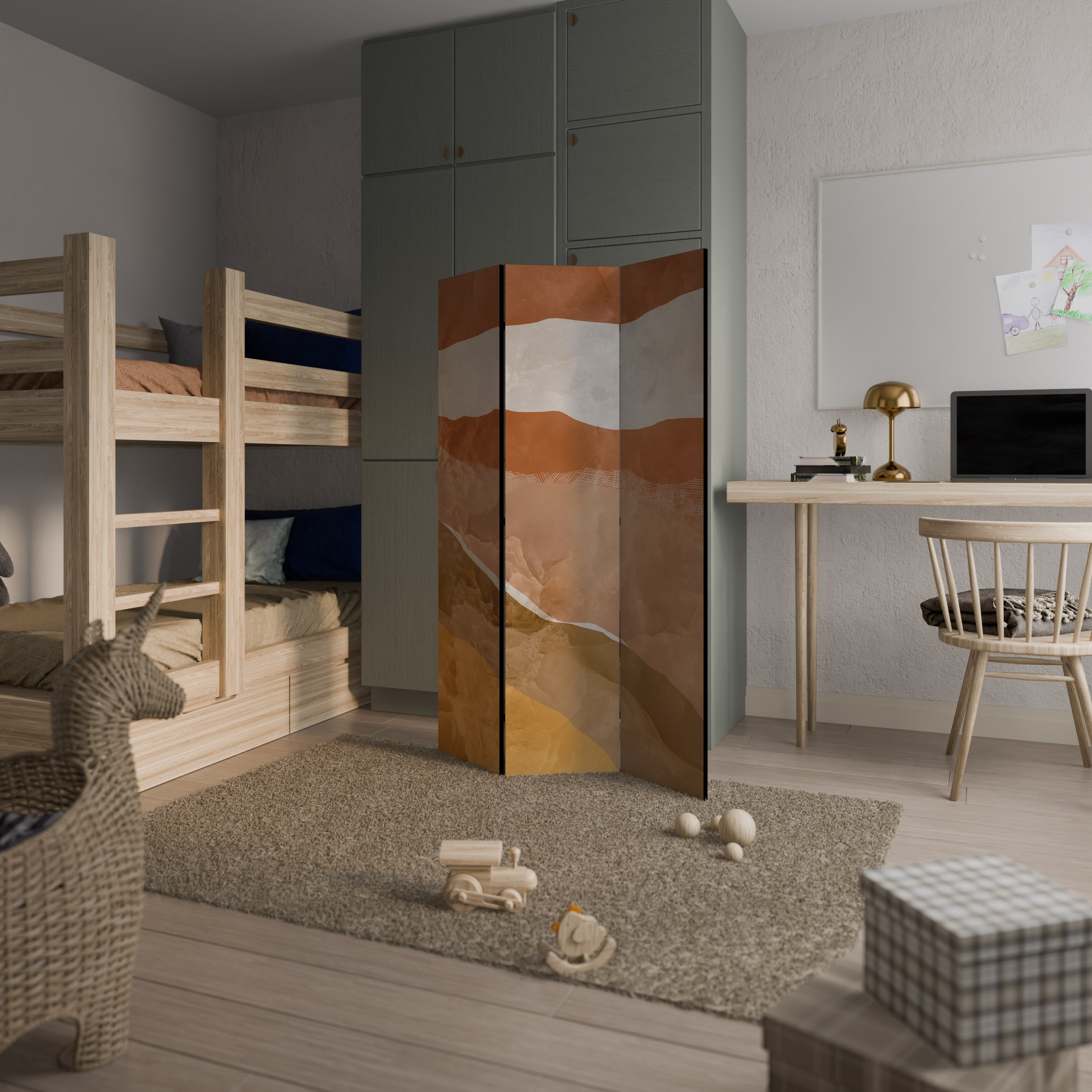 SANDHILLS SPLENDOUR Dekorativer 3-teiliger Raumteiler