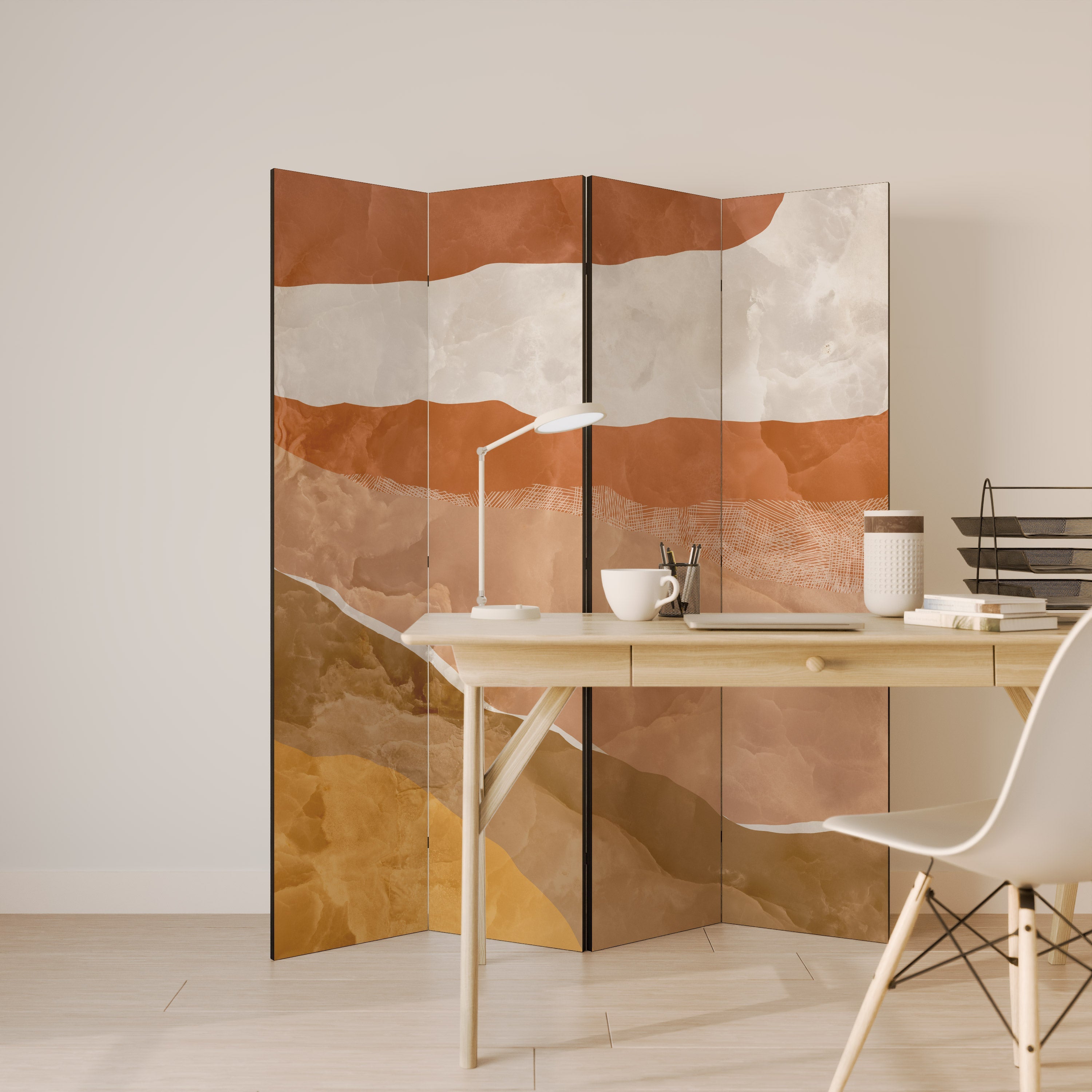 SANDHILLS SPLENDOUR Dekorativer 4-teiliger Raumteiler