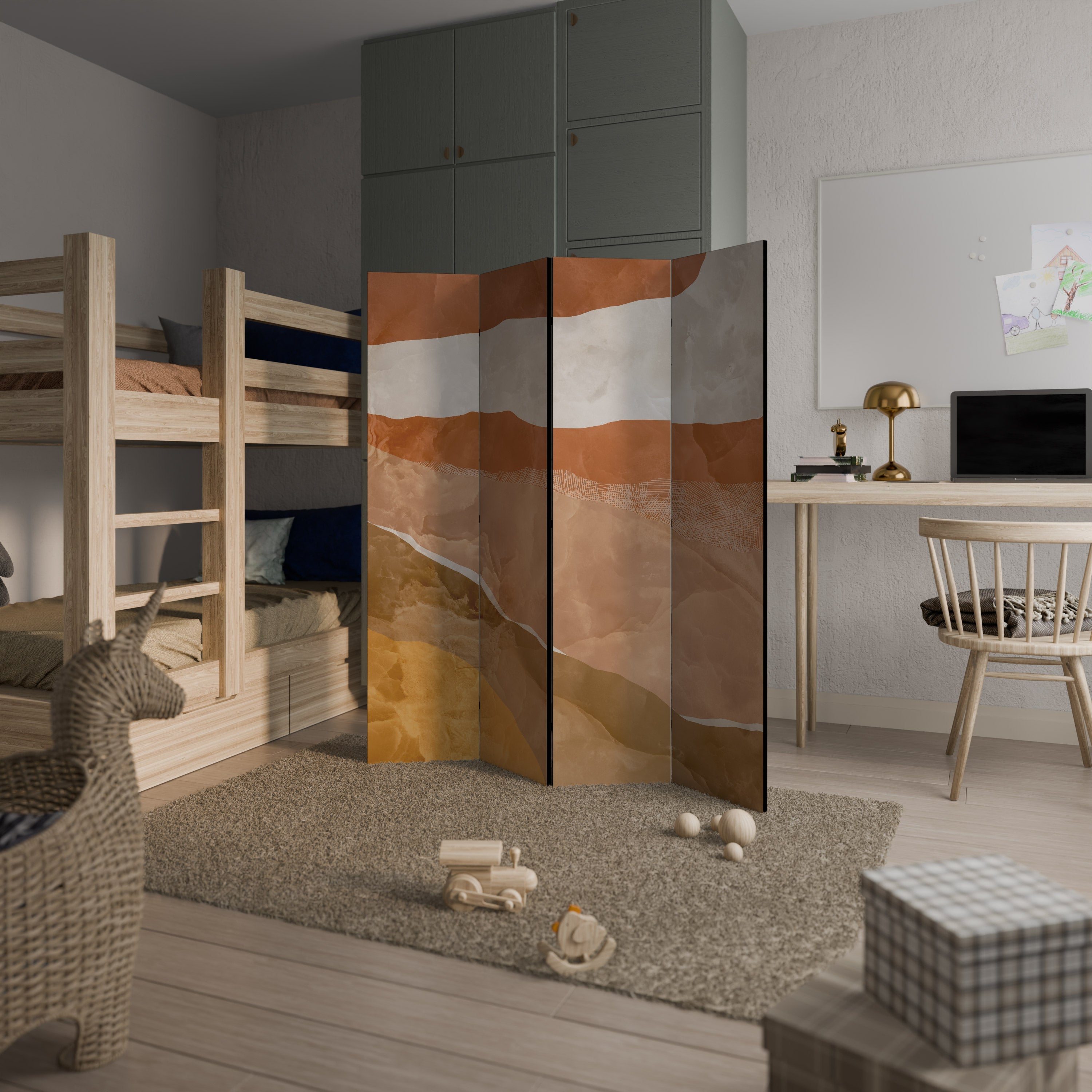 SANDHILLS SPLENDOUR Dekorativer 4-teiliger Raumteiler