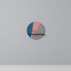 GLAMOROUS STRIPE Rundes Kunstregal in Schwarz