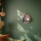 GLAMOROUS STRIPE Rundes Kunstregal in Schwarz