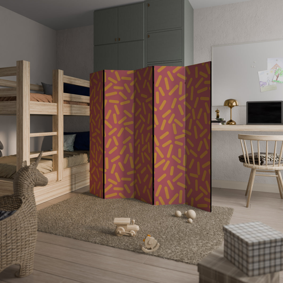 RADIANT STRIPE SYMPHONY 5-Panel Room Divider