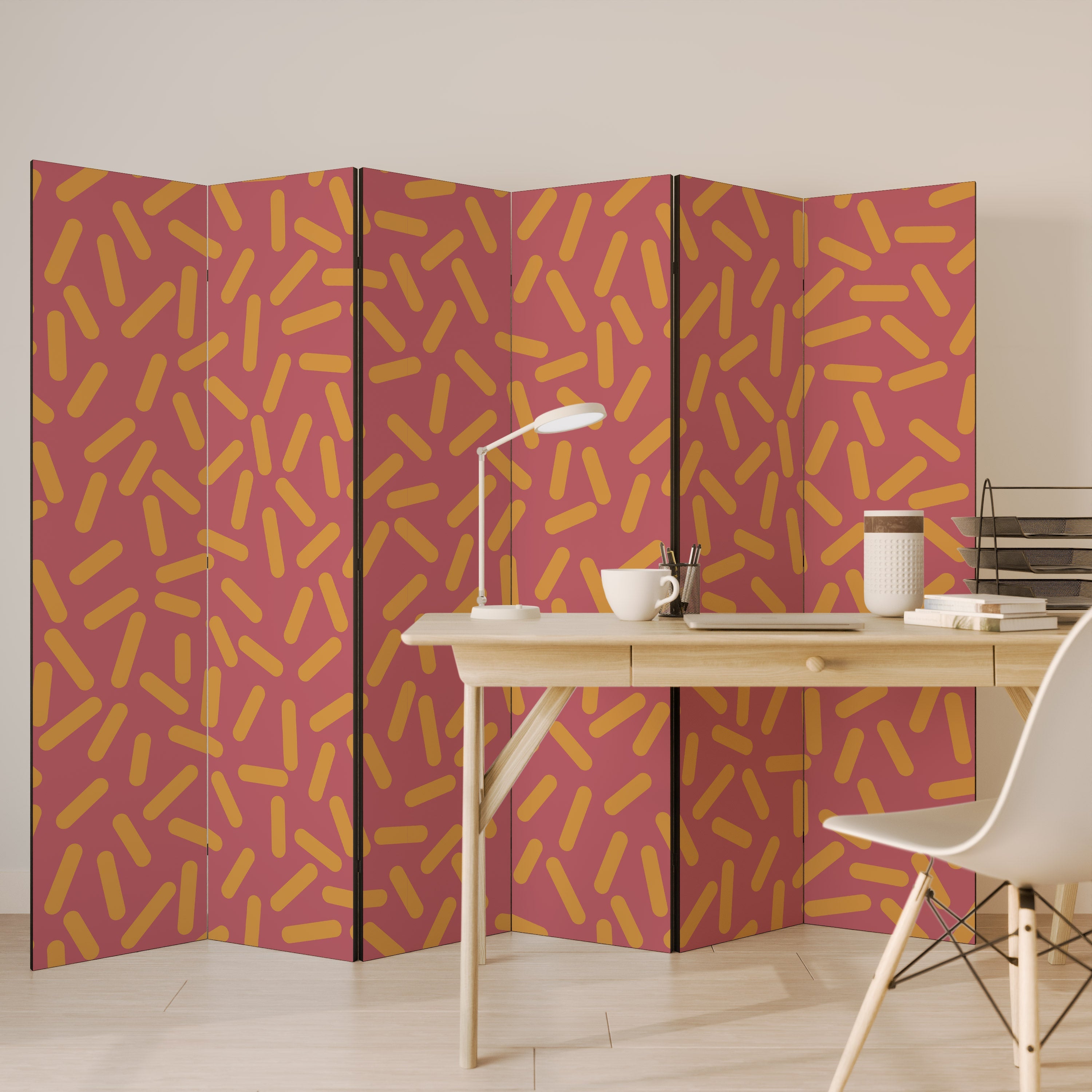 RADIANT STRIPE SYMPHONY Decorative 6-Panel Room Divider
