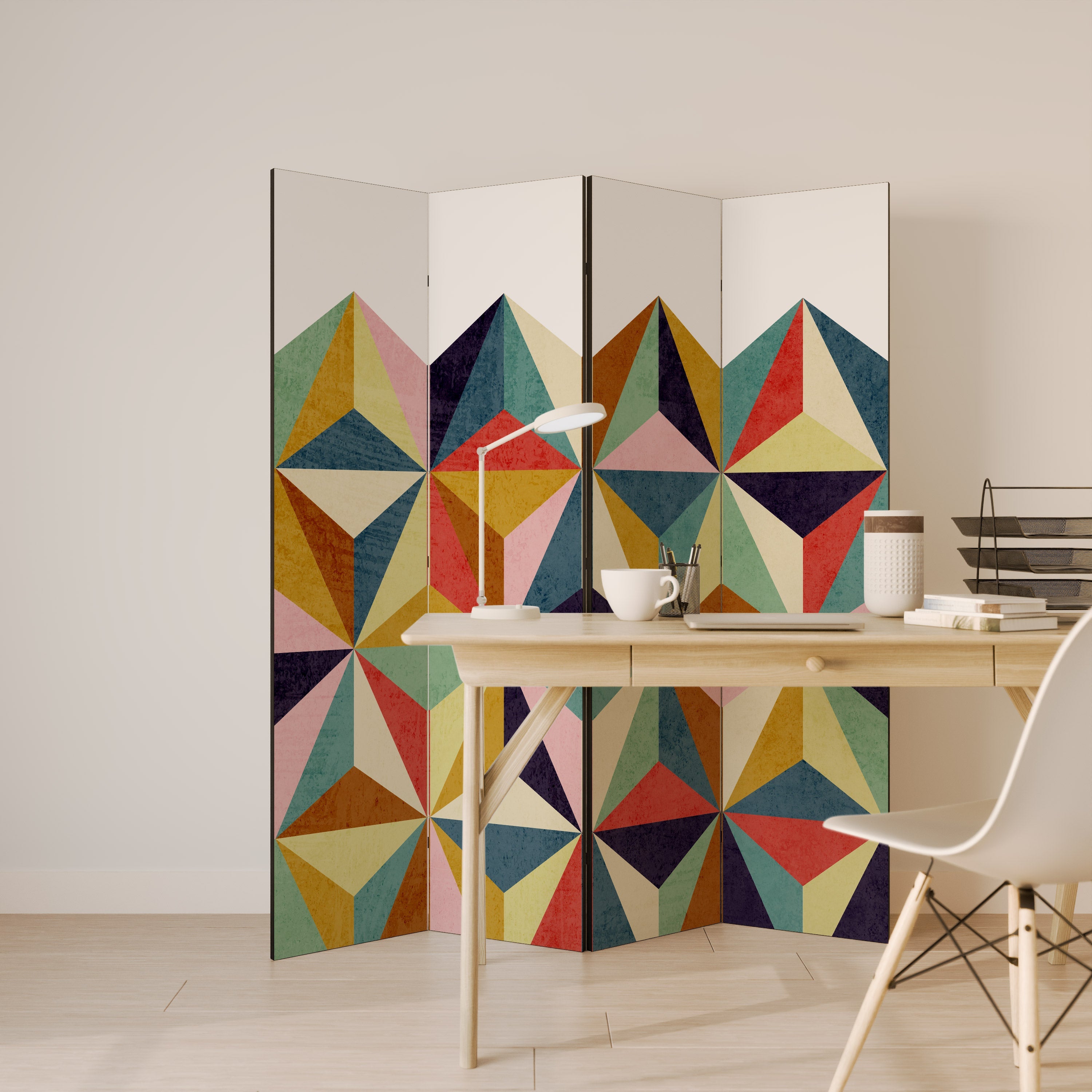 TESSELATE TREASURES Dekorativer 4-teiliger Raumteiler