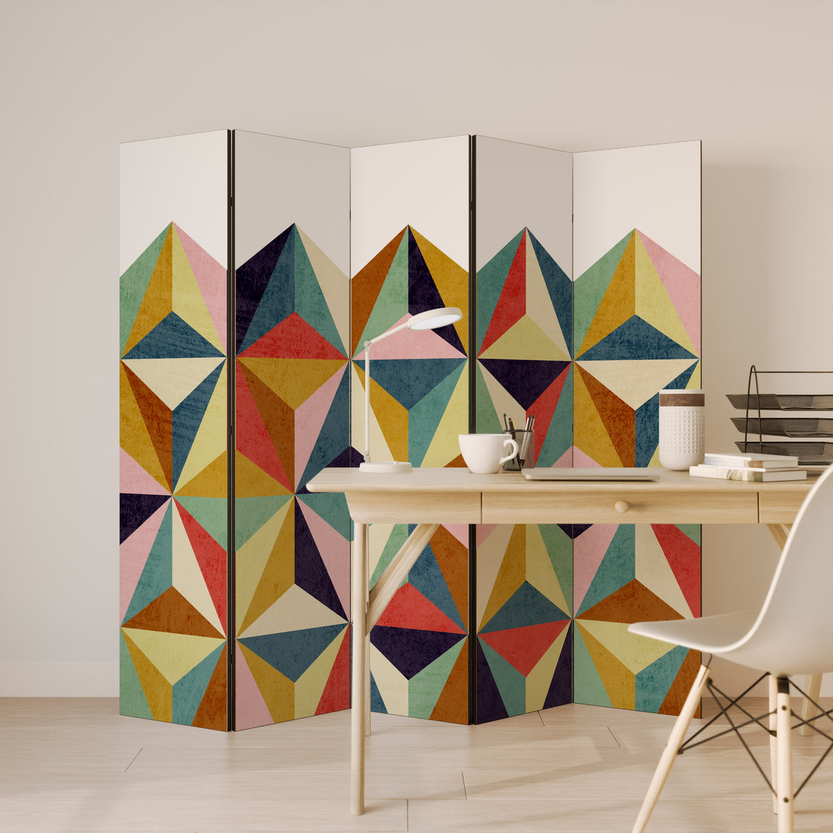 TESSELATE TREASURES 5-Panel Room Divider