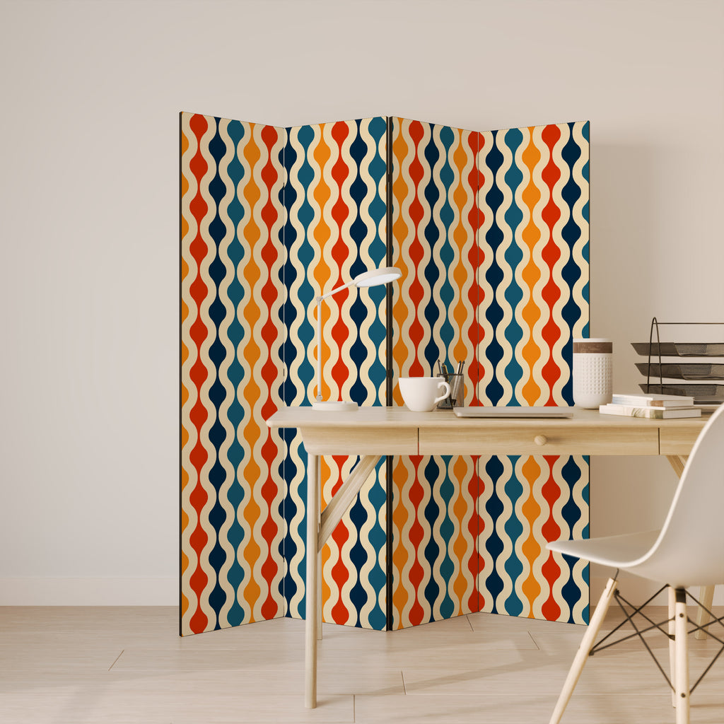 COLORFUL NOSTALGIA 4-Panel Room Divider