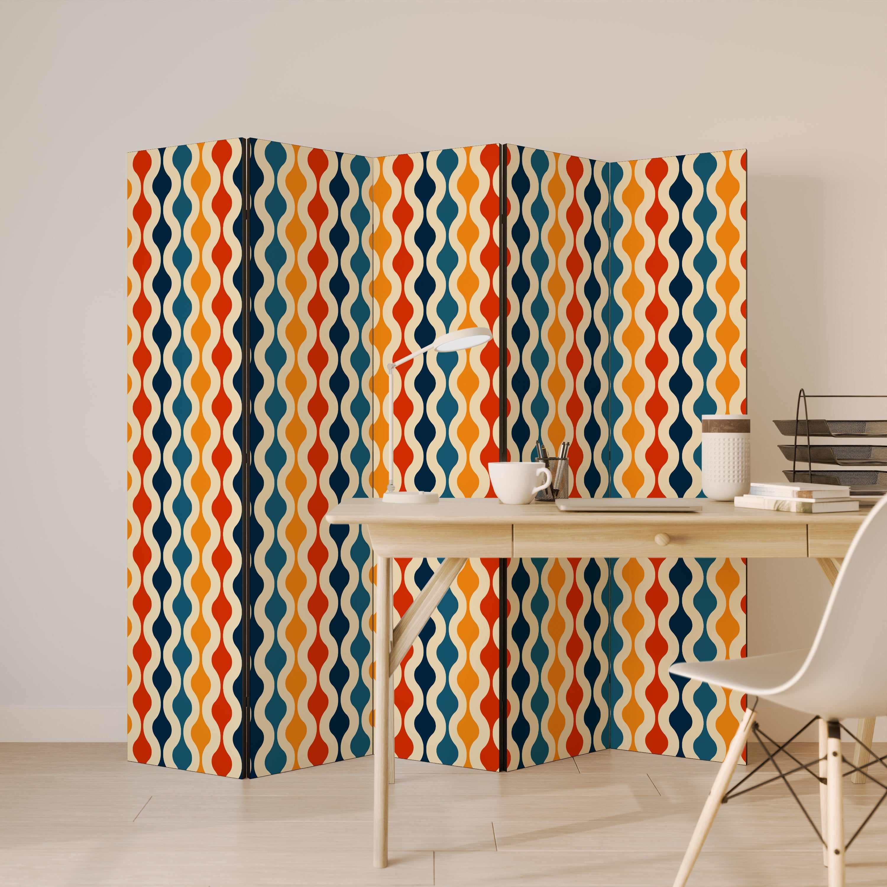 COLORFUL NOSTALGIA Decorative 5-Panel Room Divider