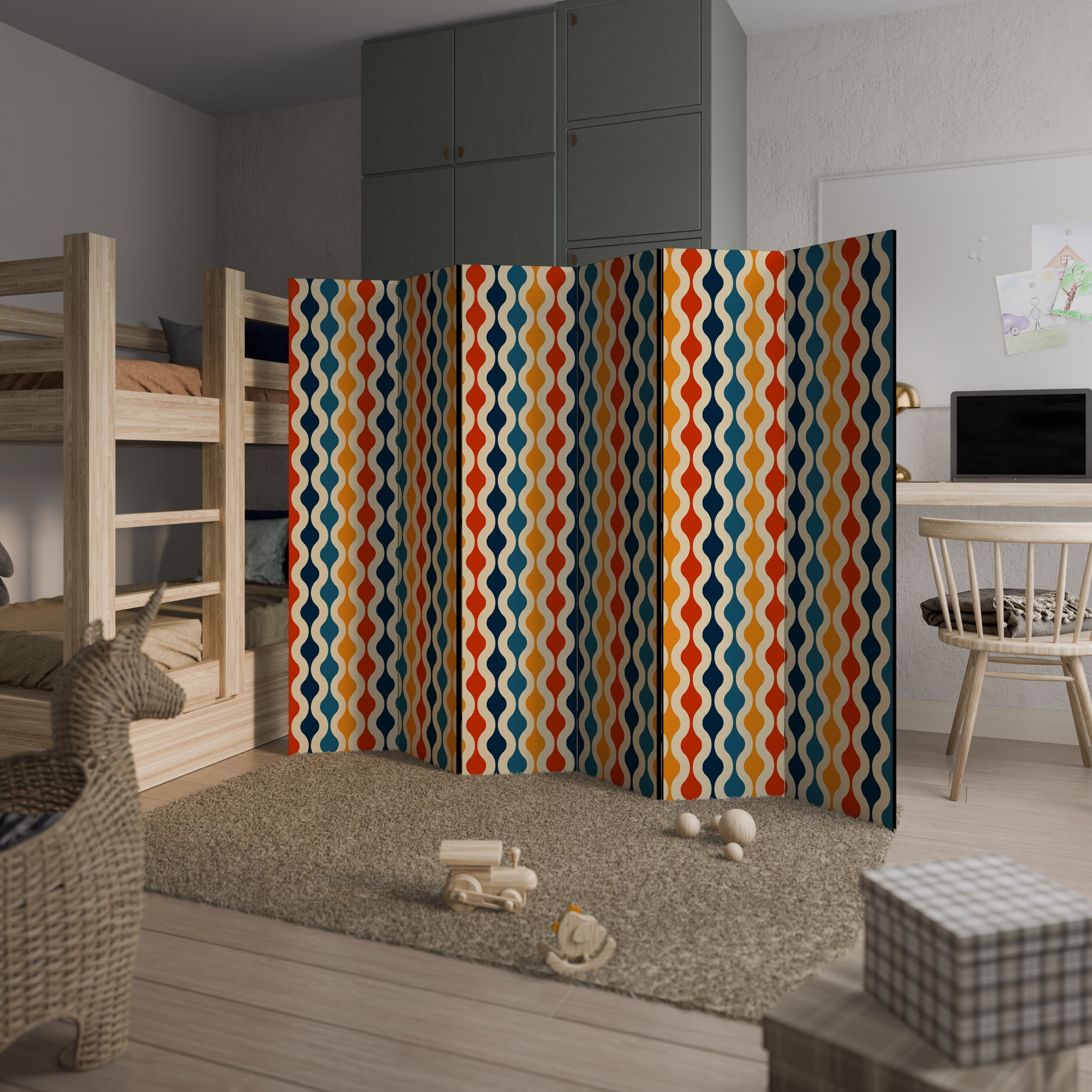 COLORFUL NOSTALGIA Decorative 6-Panel Room Divider