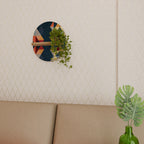 CRACKED ILLUSION Ovales Kunstregal in Eiche-Optik