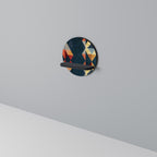 CRACKED ILLUSION Rundes Kunstregal in Schwarz