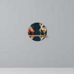 CRACKED ILLUSION Round Art Shelf In Oak Effect