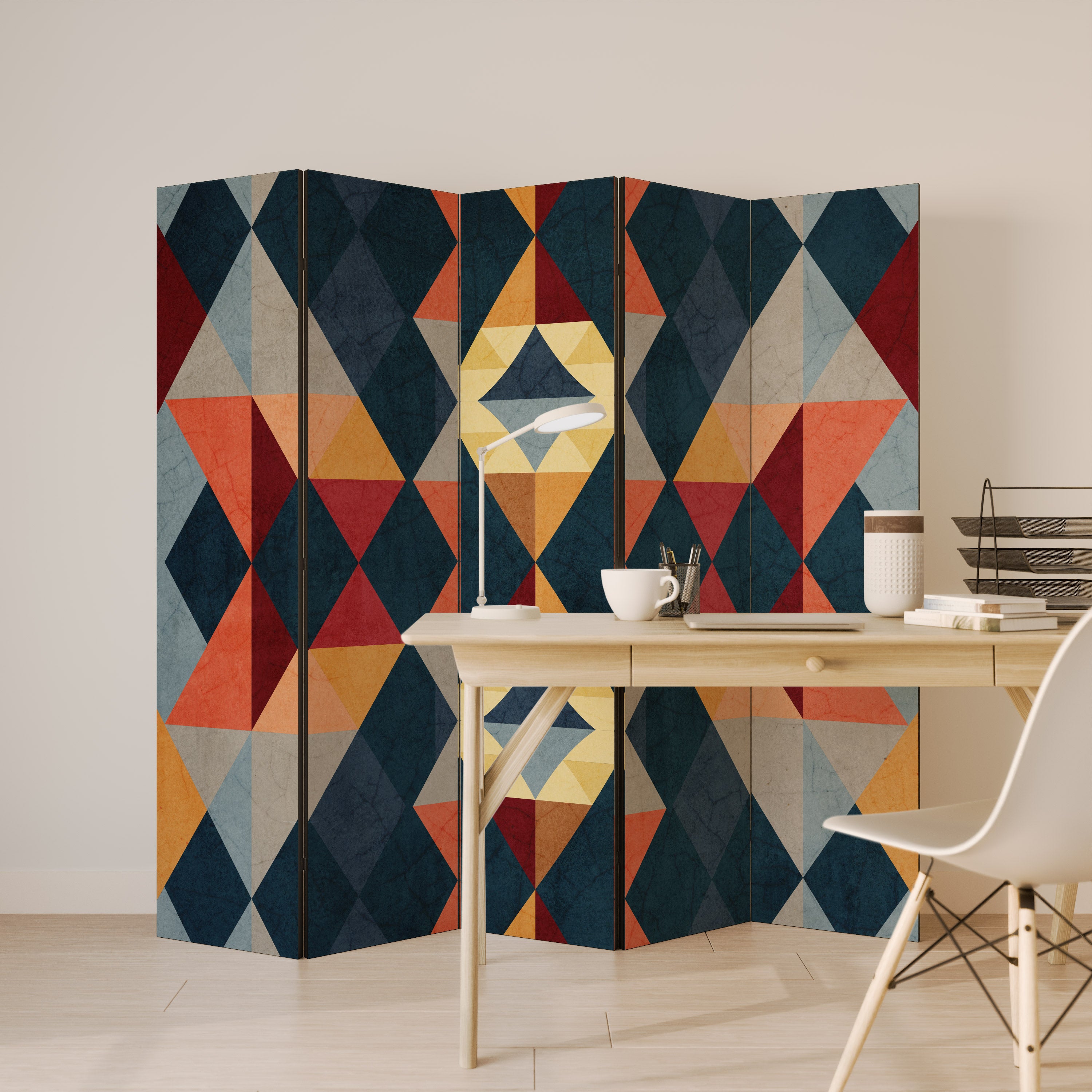 CRACKED ILLUSION 5-Panel Room Divider