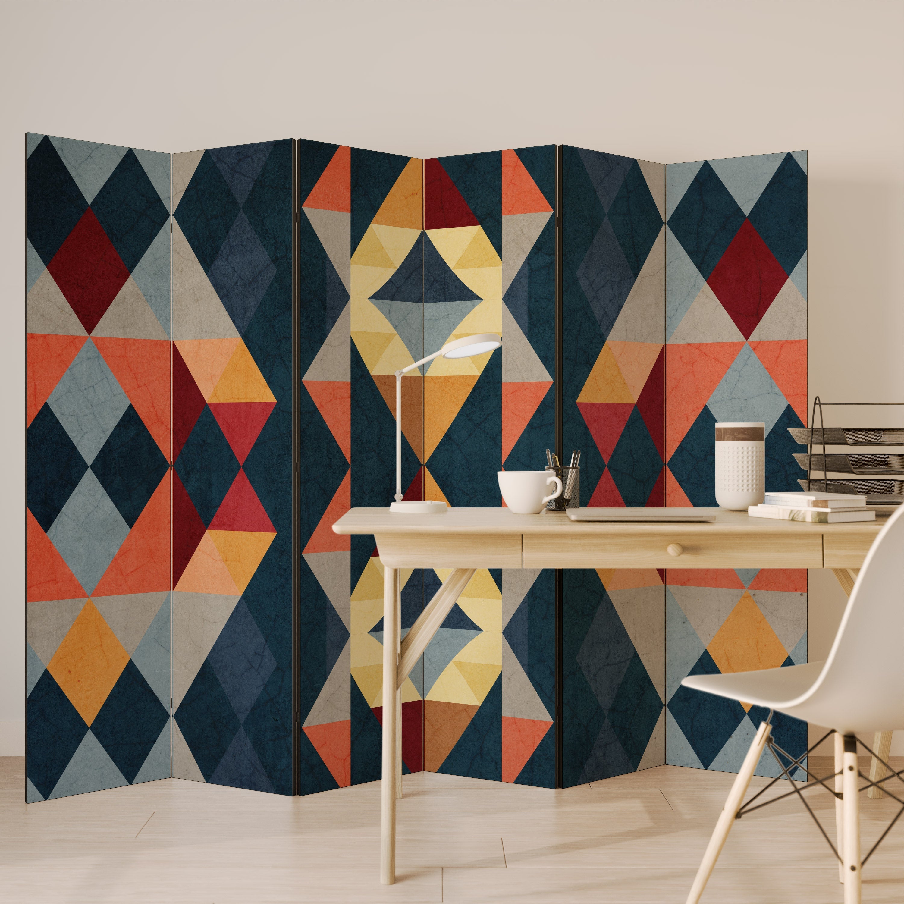 CRACKED ILLUSION Decorative 6-Panel Room Divider