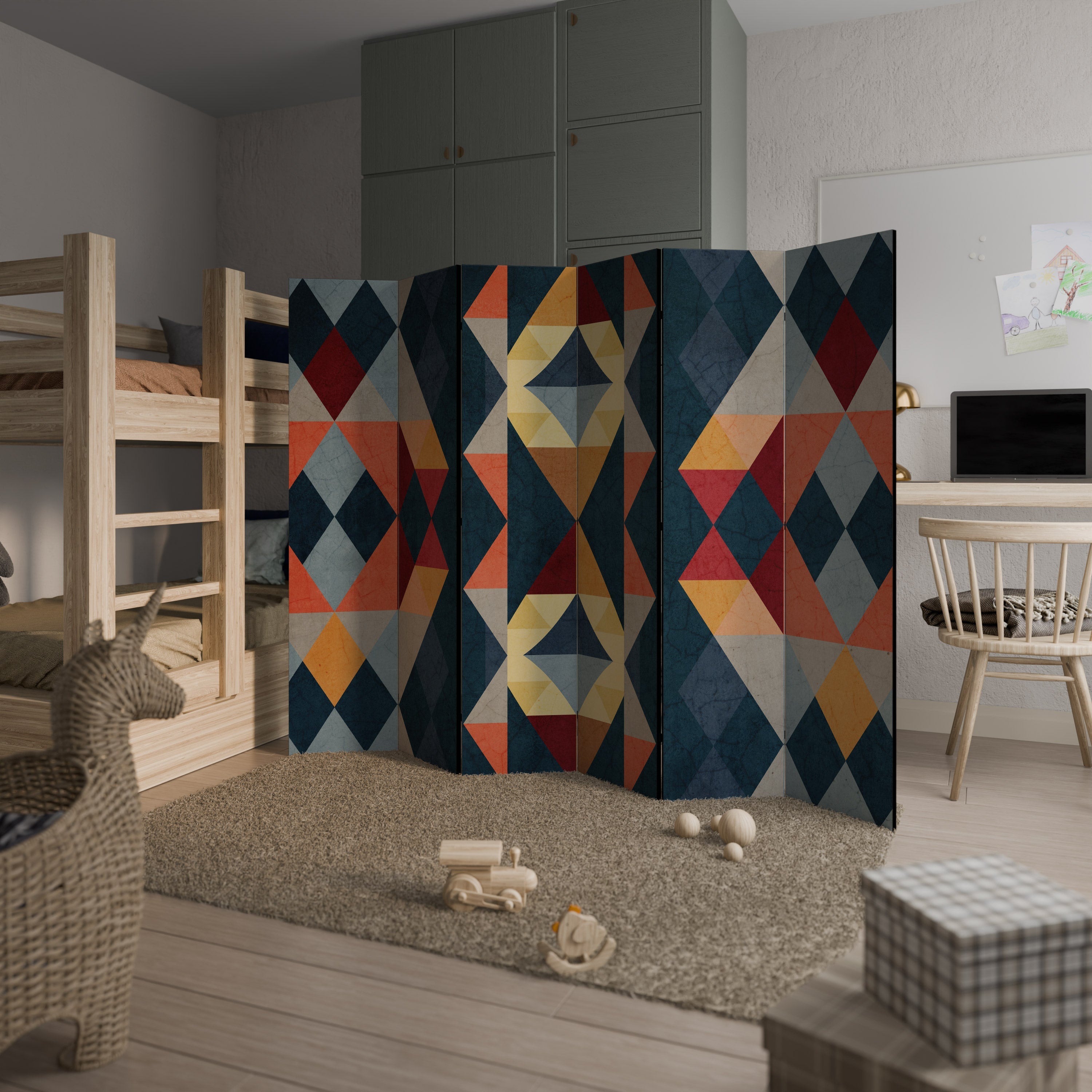 CRACKED ILLUSION Decorative 6-Panel Room Divider