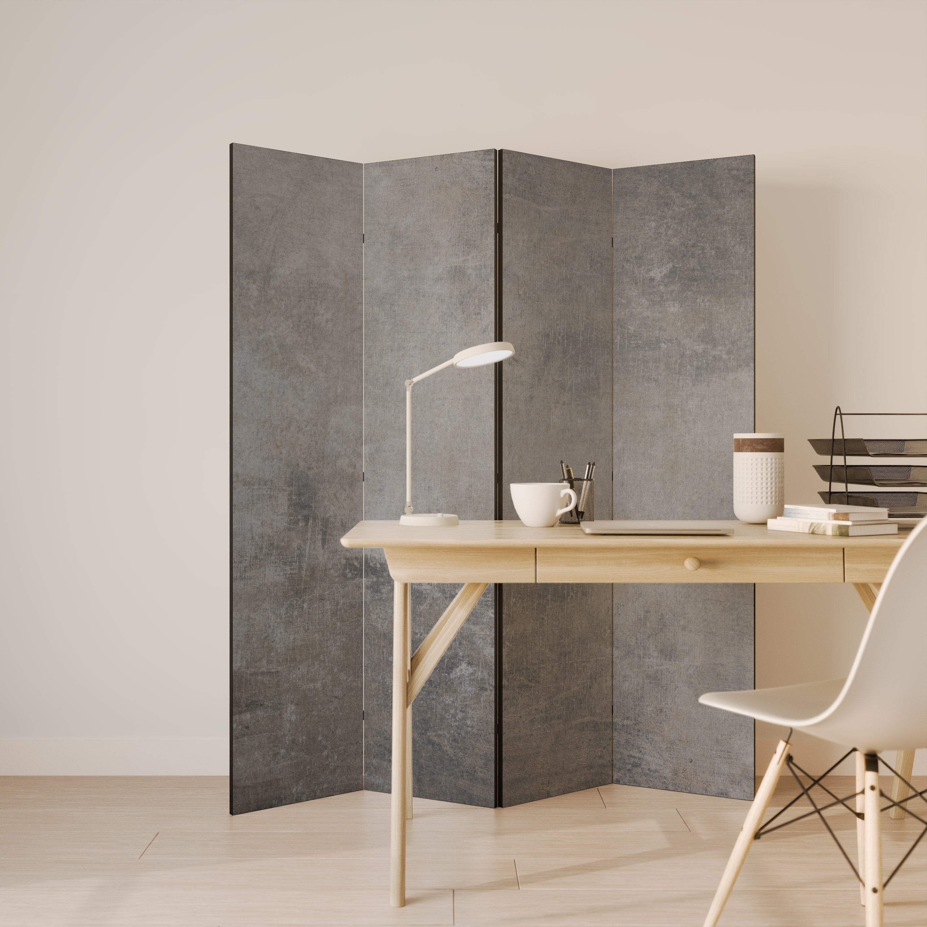 CONCRETE WALL 4-teiliger Paravent
