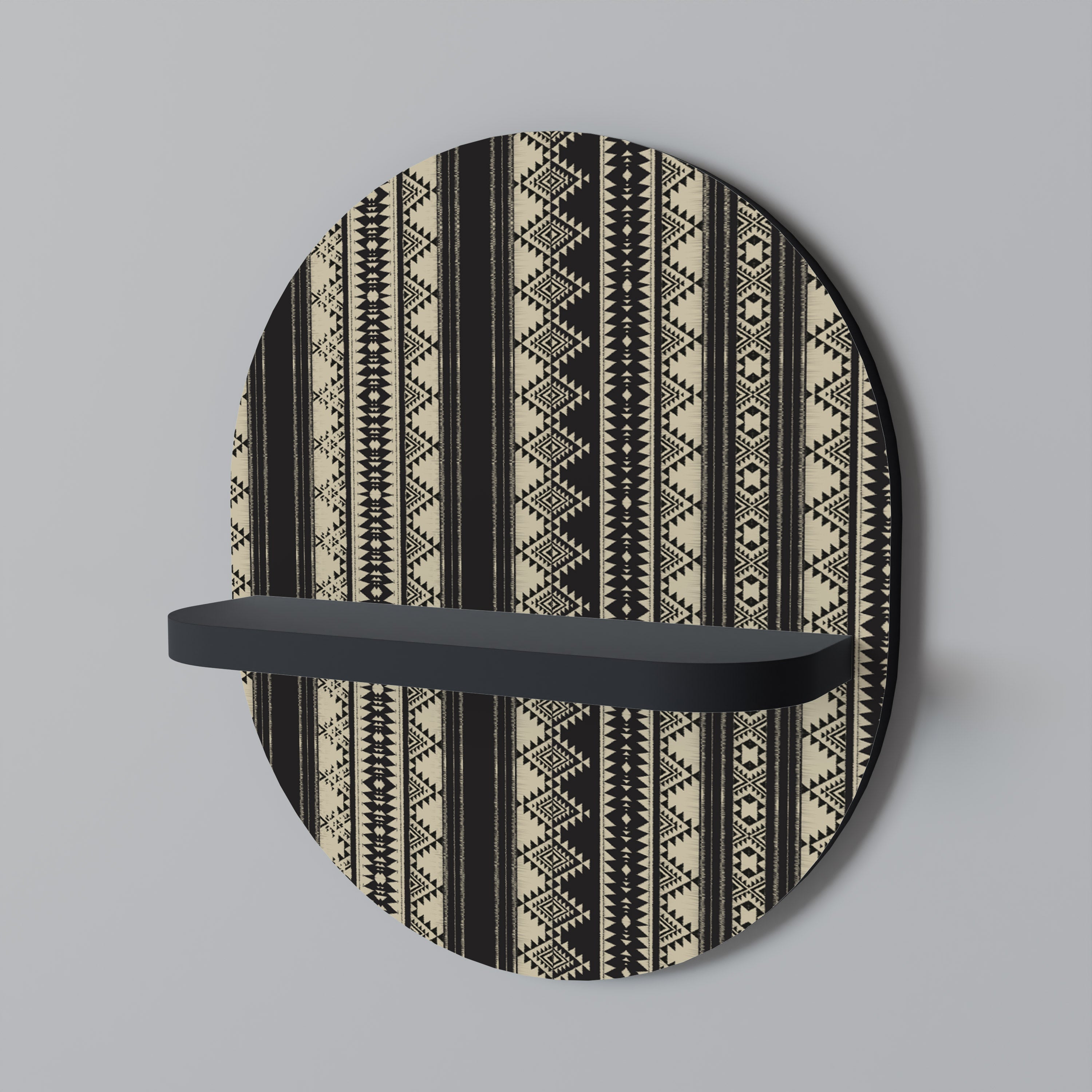 AZTEC Ovales Kunstregal in Schwarz