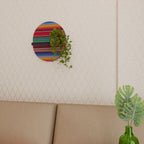 ETHNIC MEXICAN Oval Art Shelf In Black Finish