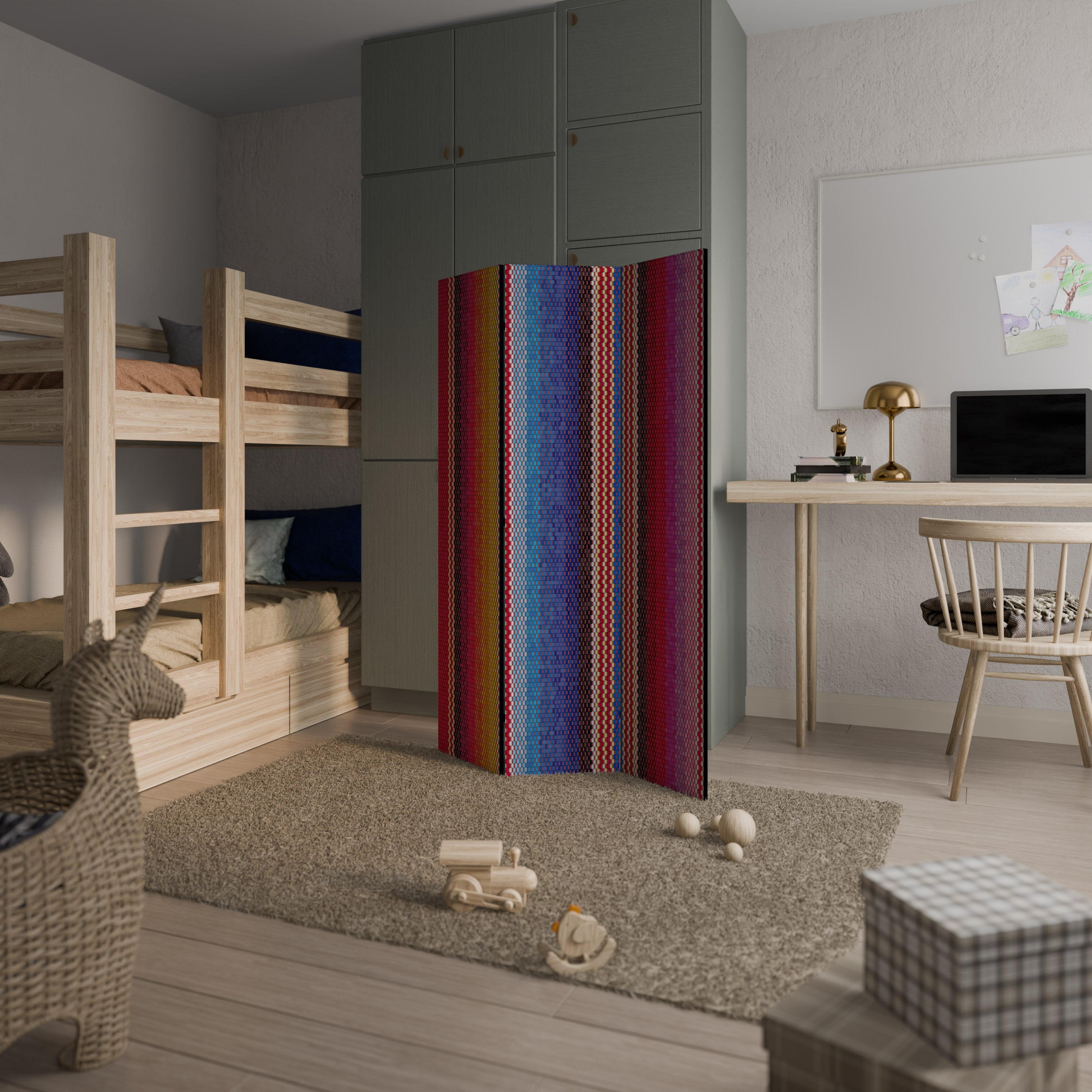 ETHNIC MEXICAN 3-Panel Room Divider