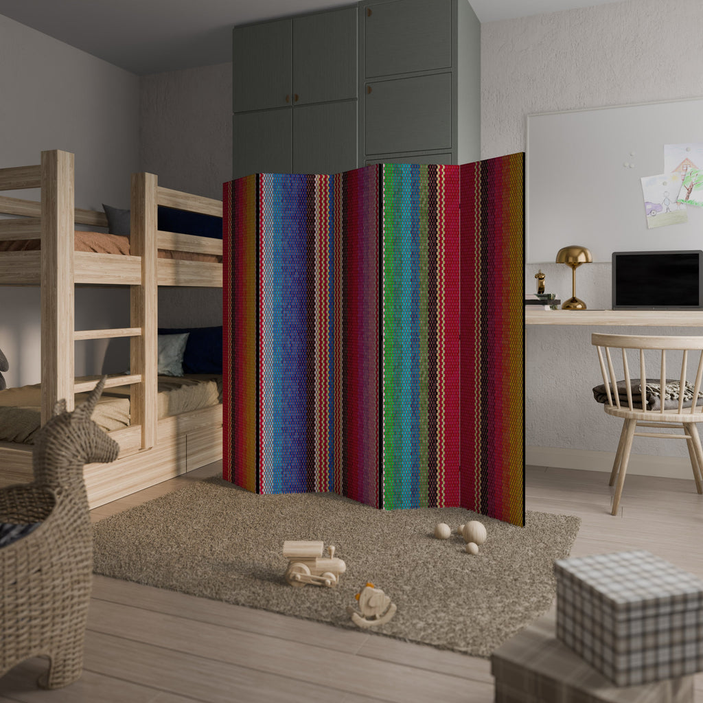 ETHNIC MEXICAN Decorative 5-Panel Room Divider