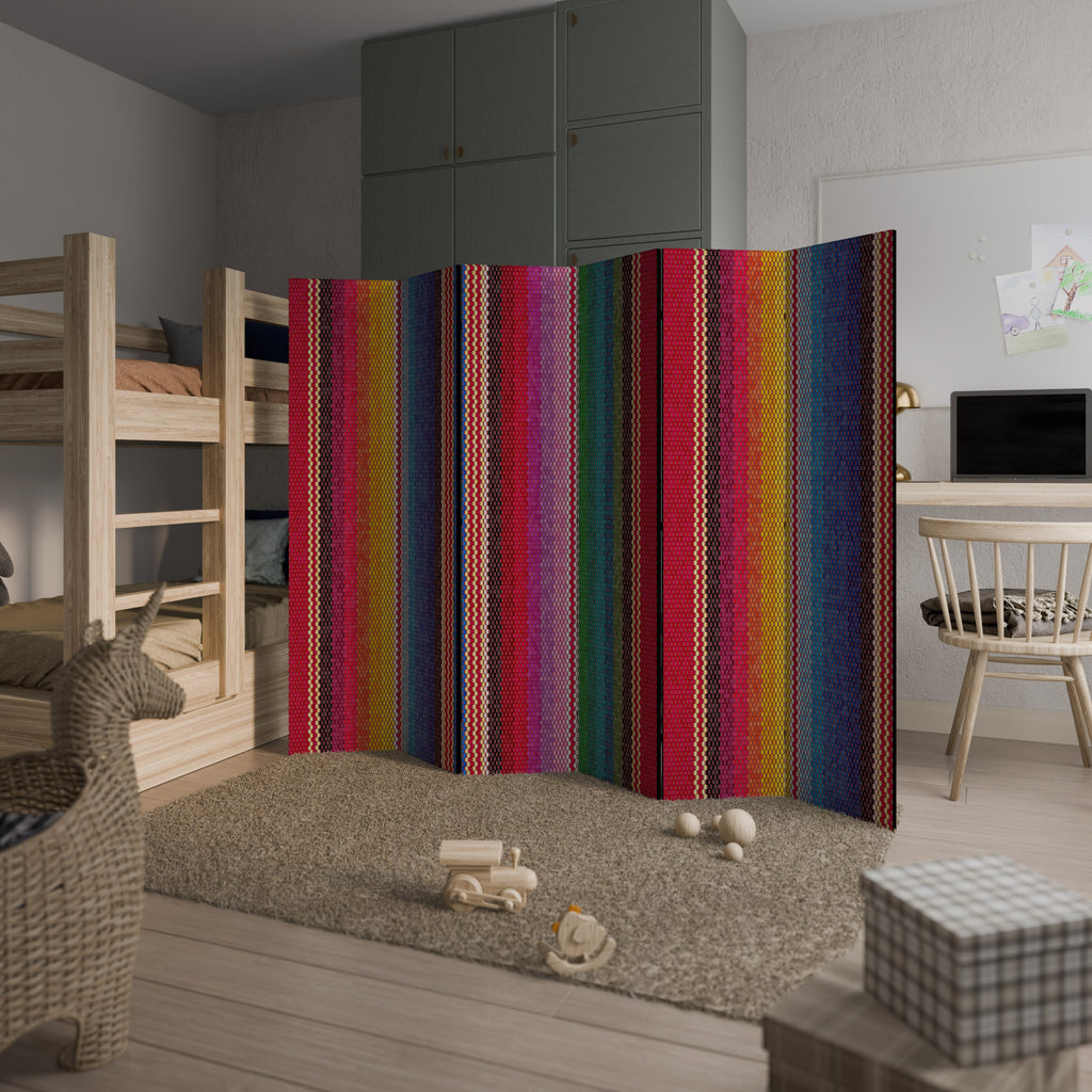 ETHNIC MEXICAN Decorative 6-Panel Room Divider