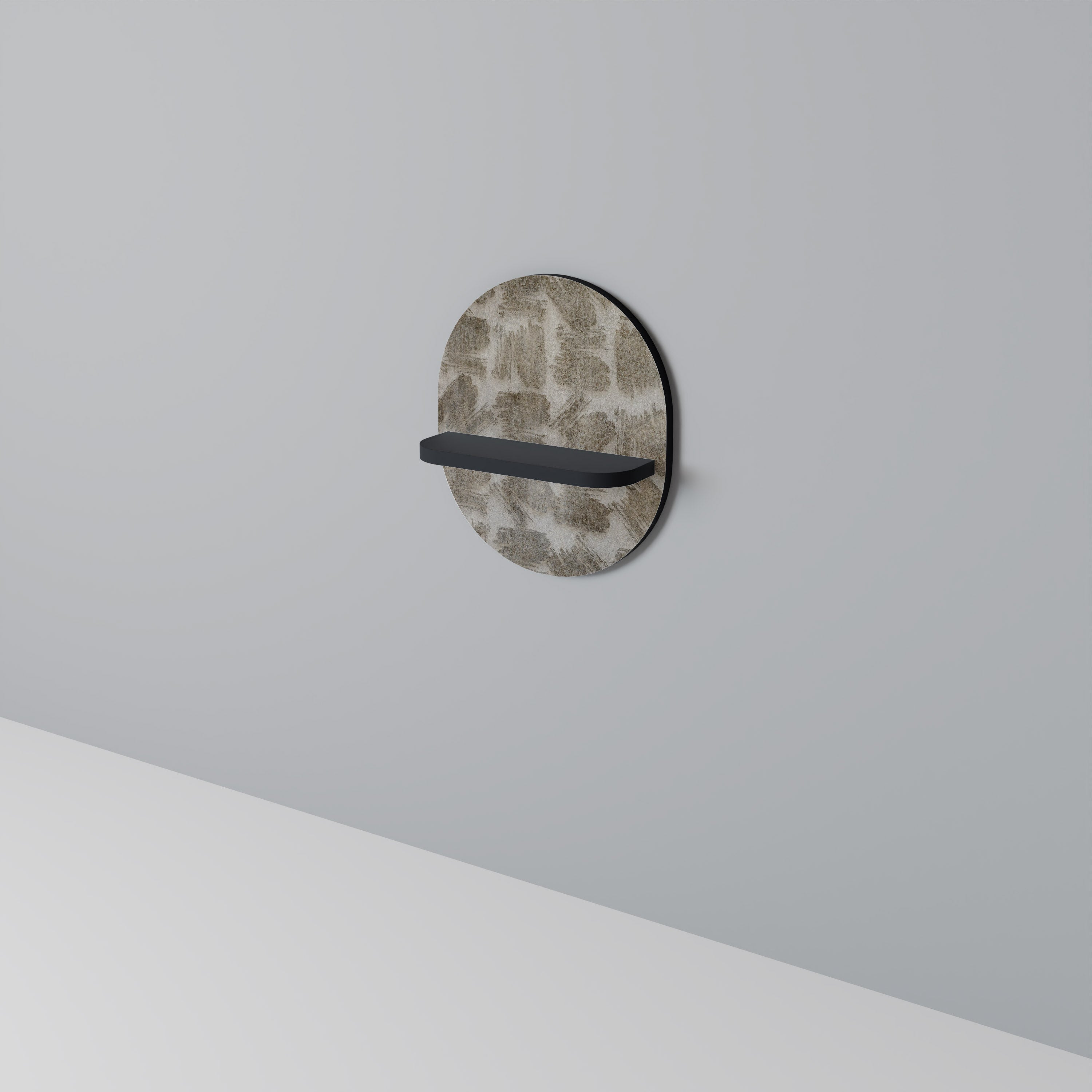SLIGHTLY BLURRED Ovales Kunstregal in schwarzem Finish