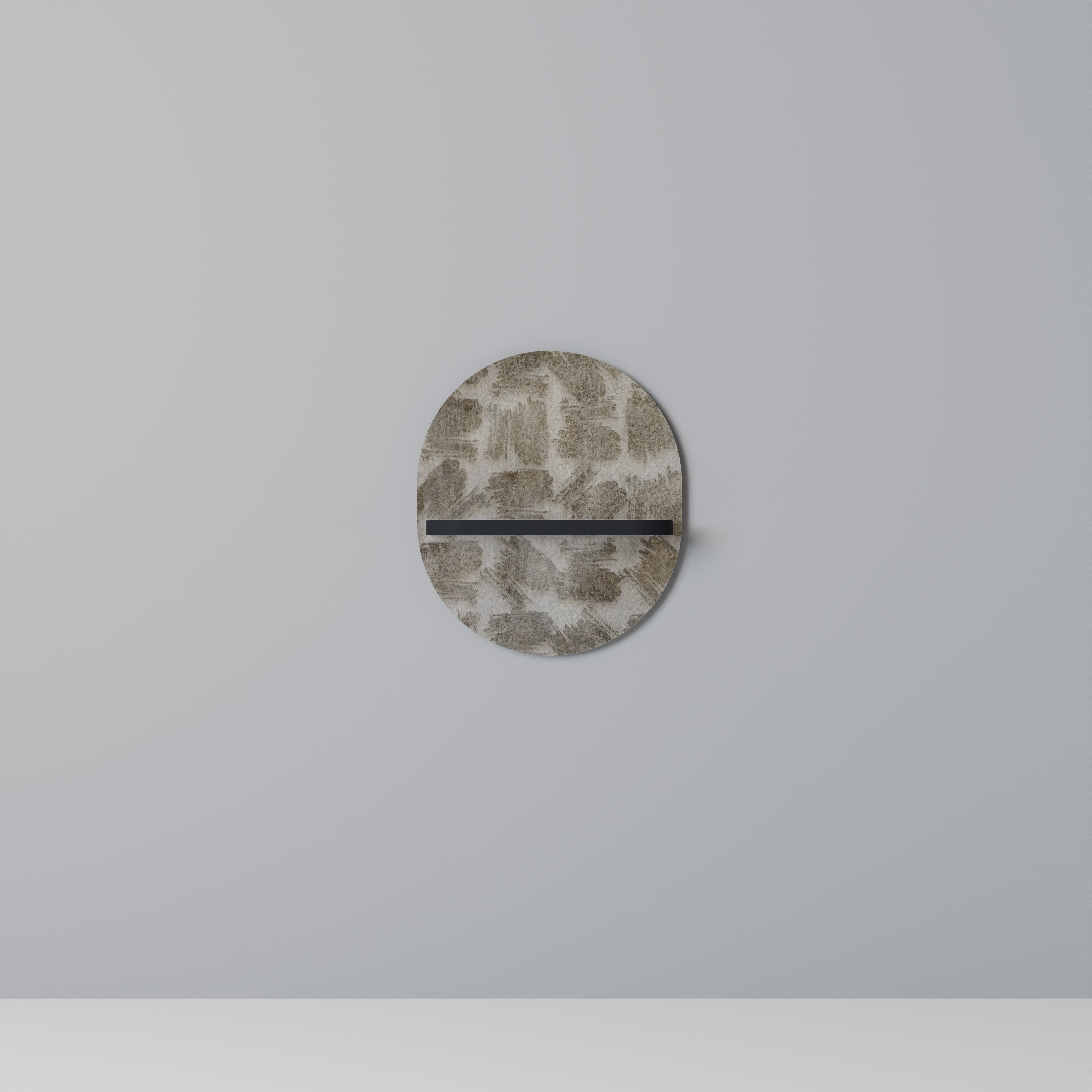 SLIGHTLY BLURRED Ovales Kunstregal in schwarzem Finish