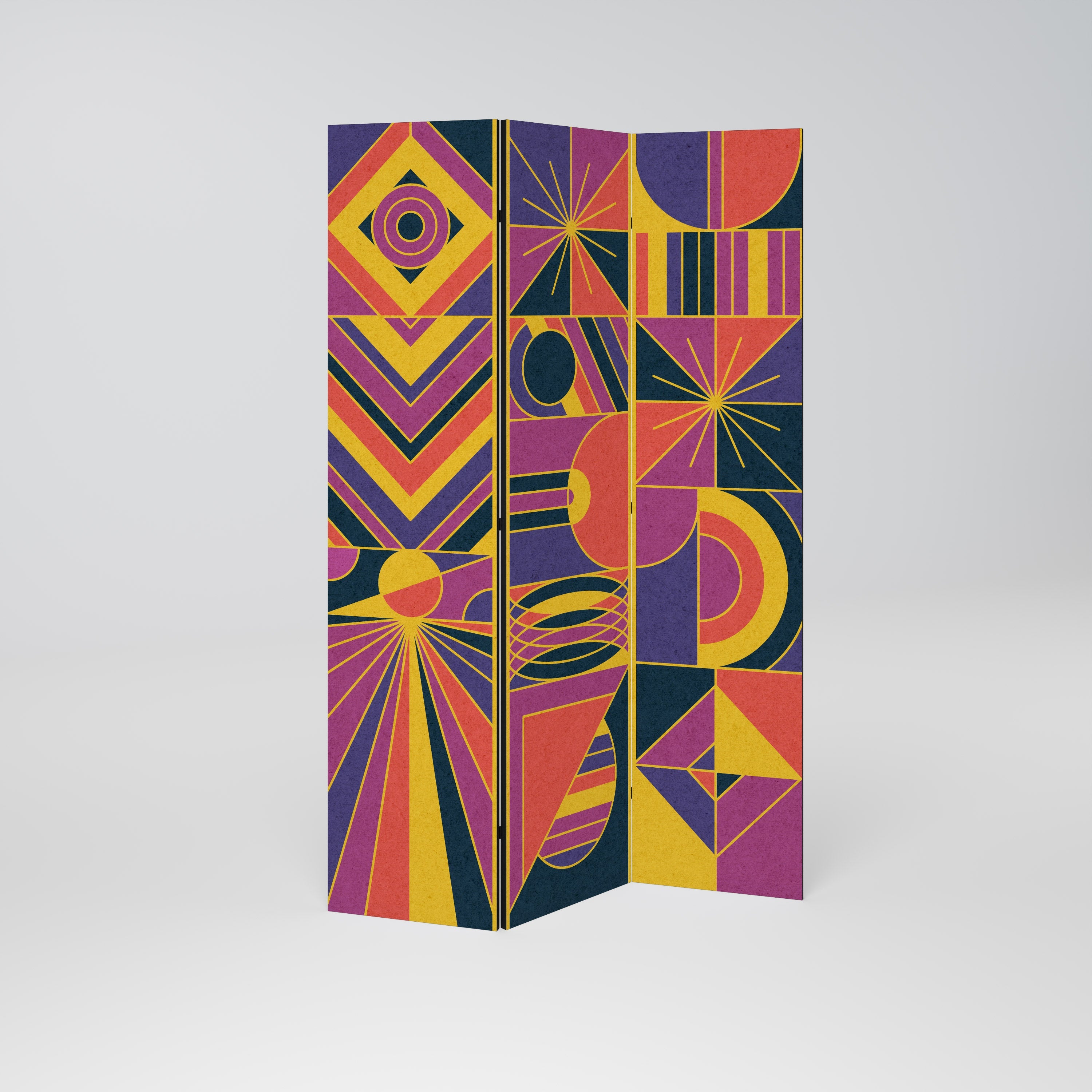 ELECTRIC PATTERNS Dekorativer 3-teiliger Raumteiler
