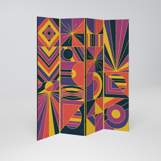 ELECTRIC PATTERNS 4-teiliger Paravent
