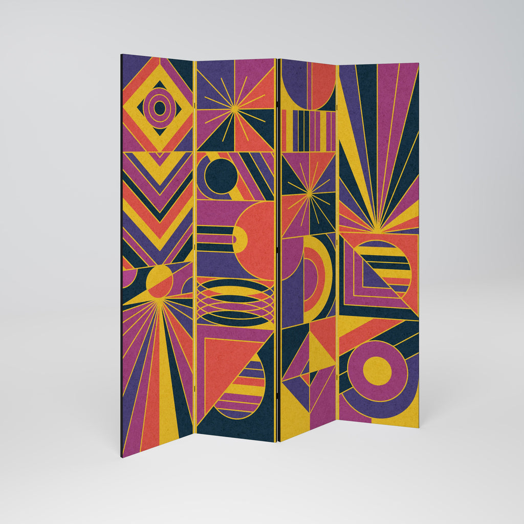 ELECTRIC PATTERNS Dekorativer 4-teiliger Raumteiler
