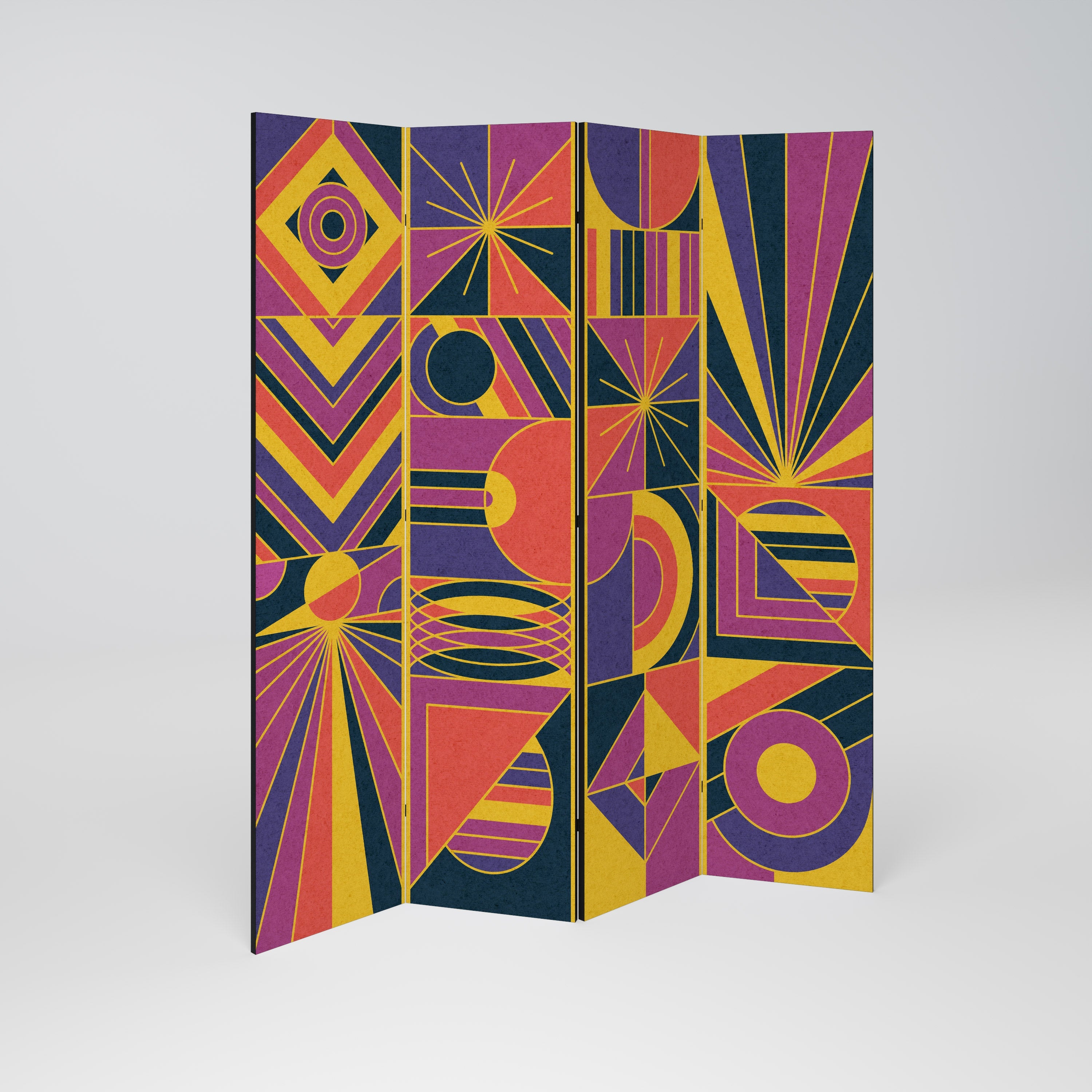 ELECTRIC PATTERNS Dekorativer 4-teiliger Raumteiler