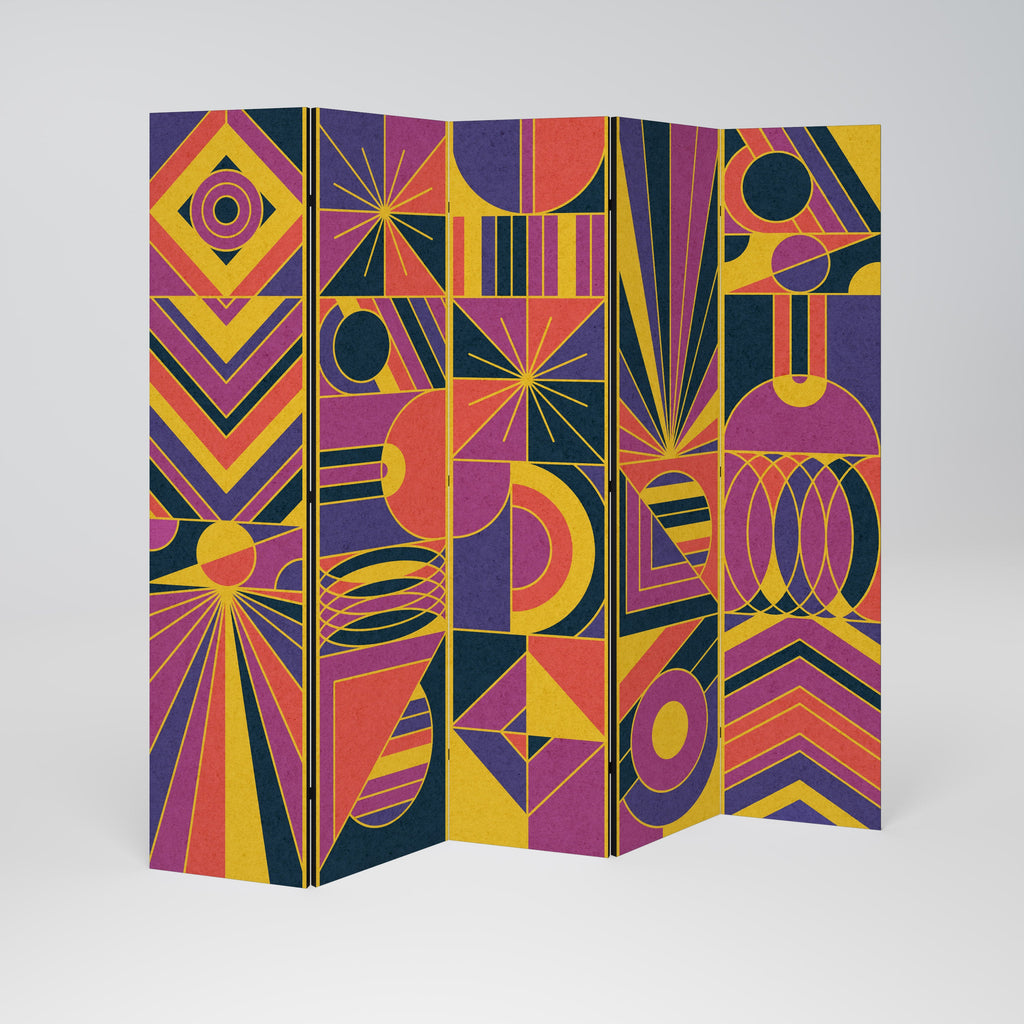 ELECTRIC PATTERNS Decorative 5-Panel Room Divider