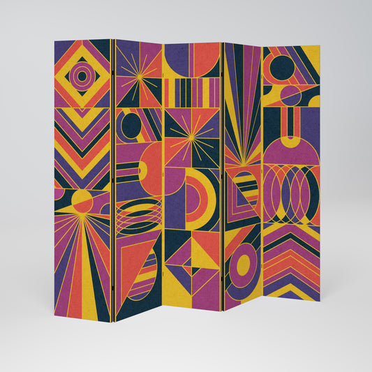 ELECTRIC PATTERNS 5-teiliger Paravent
