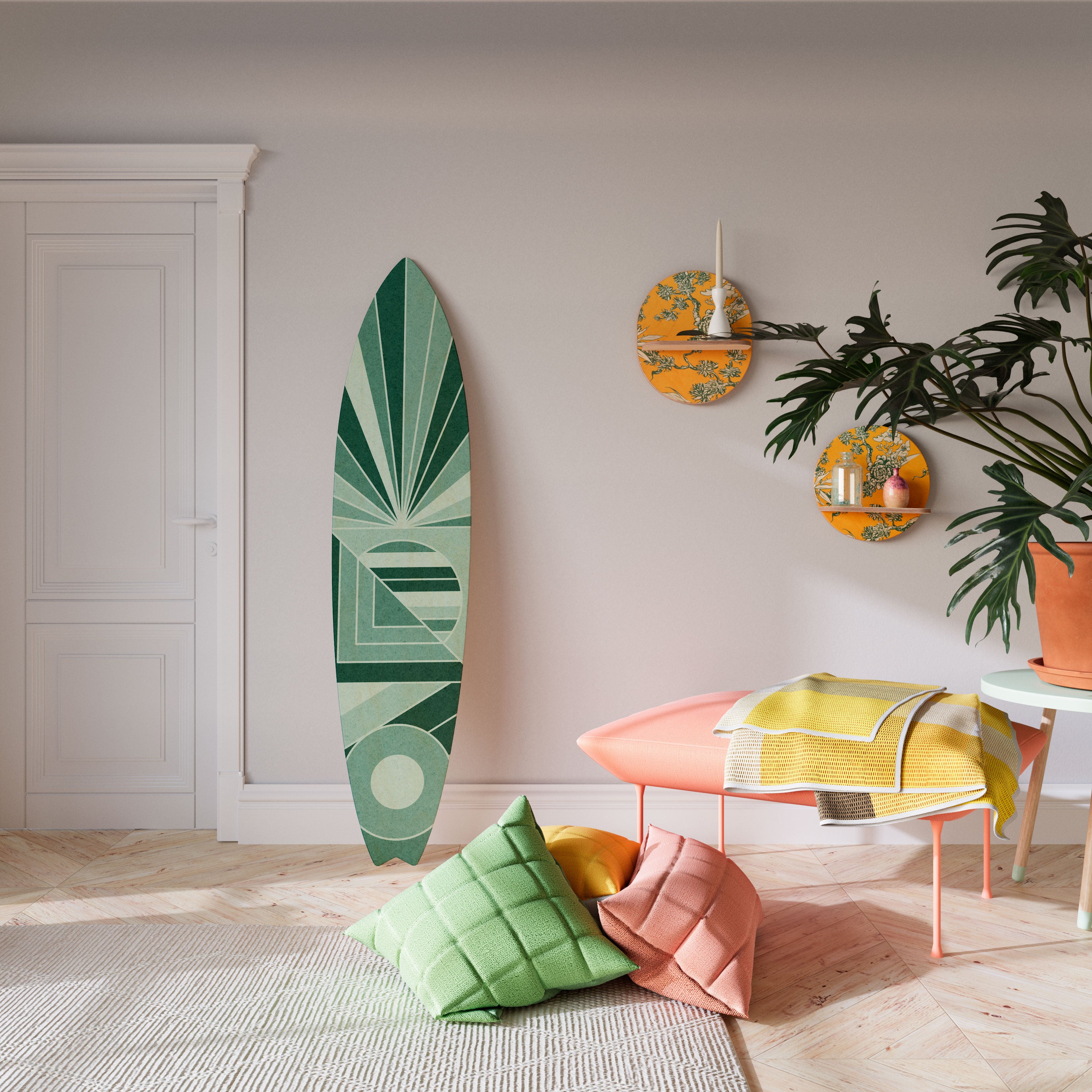RHYTMIC GRID Deko-Surfboard