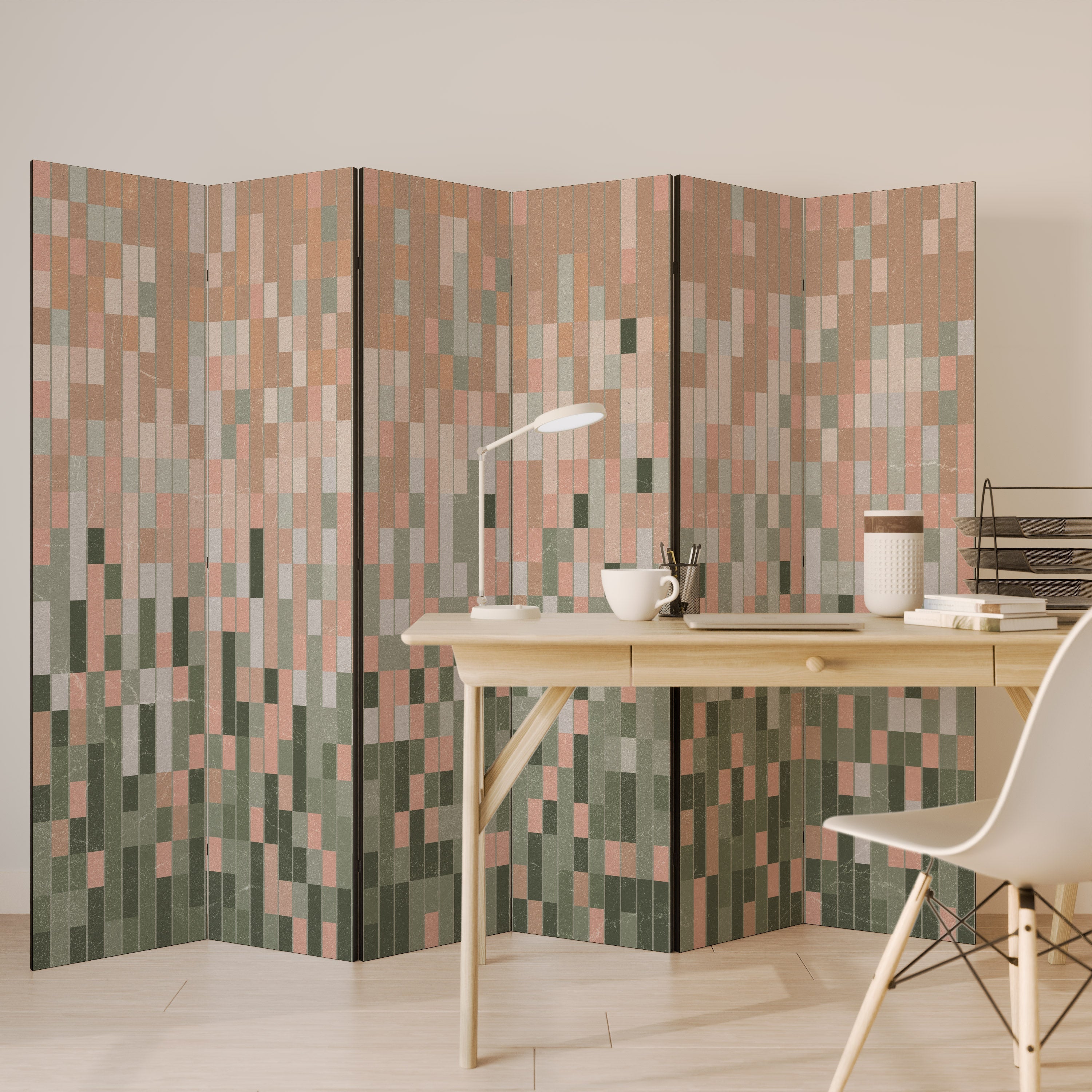 BUILDING THE FUTURE Decorative 6-Panel Room Divider