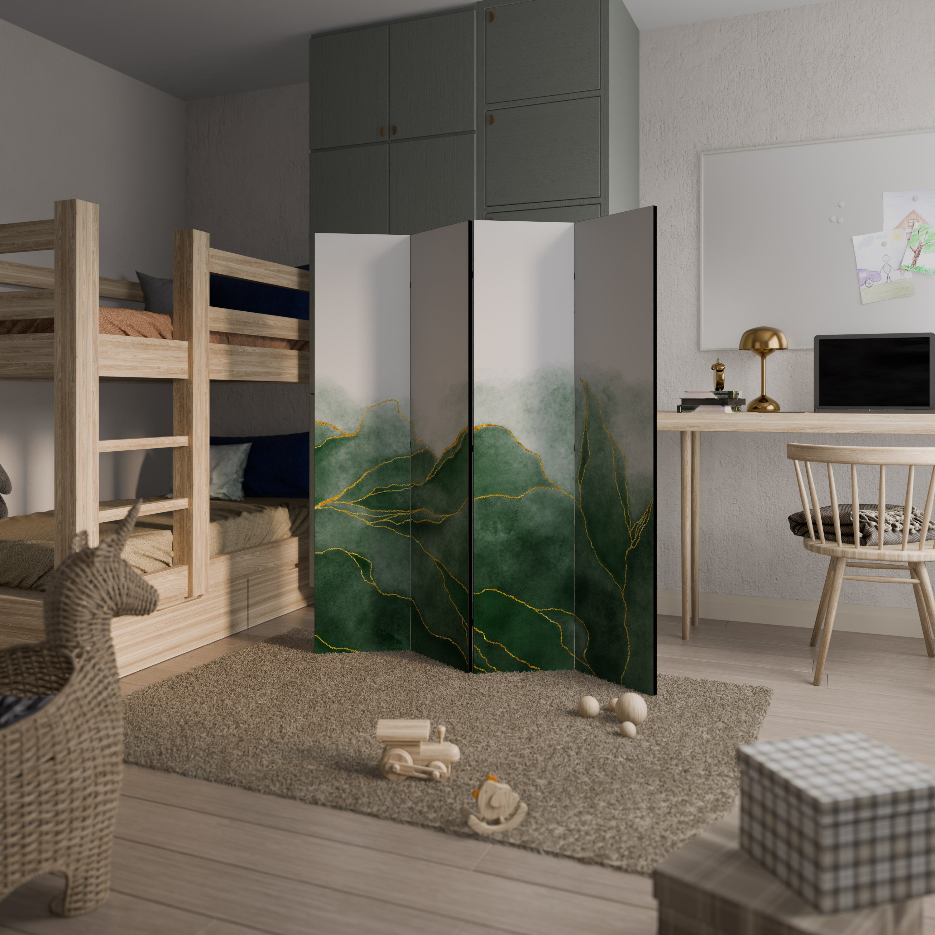 EXPENSIVE NATURE Dekorativer 4-teiliger Raumteiler