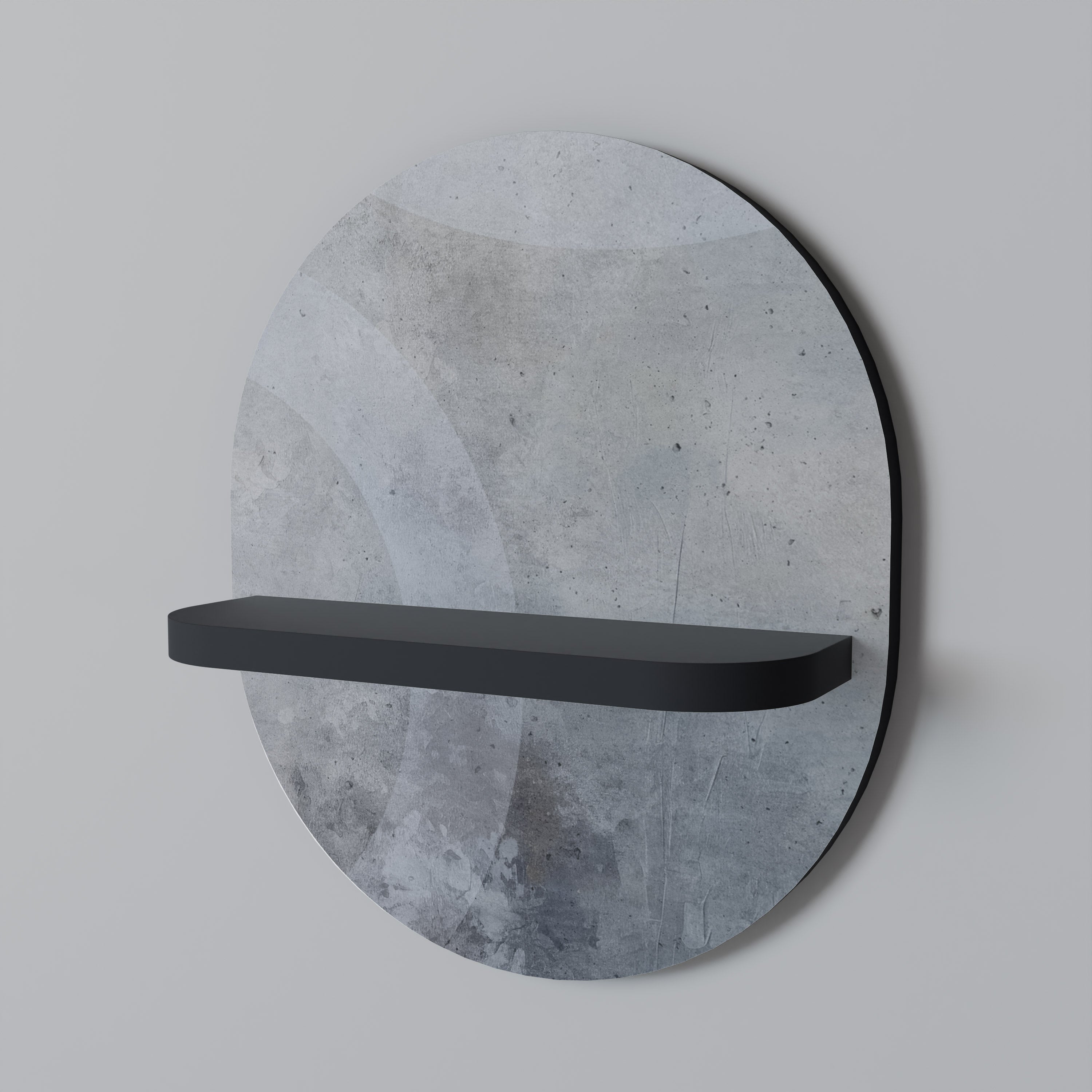 MUTED ARC Ovales Kunstregal in Schwarz