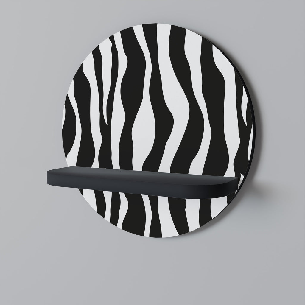 ZEBRA ECHOES Rundes Kunstregal in Schwarz