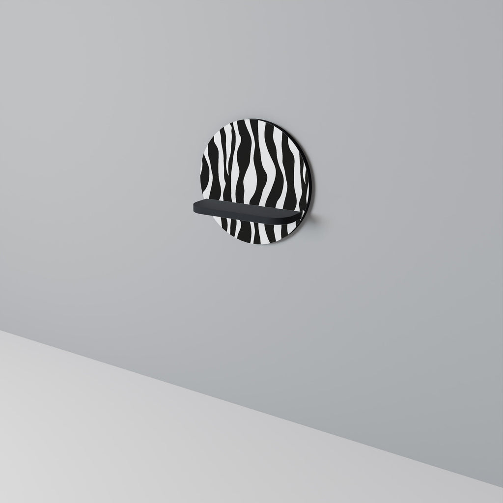 ZEBRA ECHOES Rundes Kunstregal in Schwarz