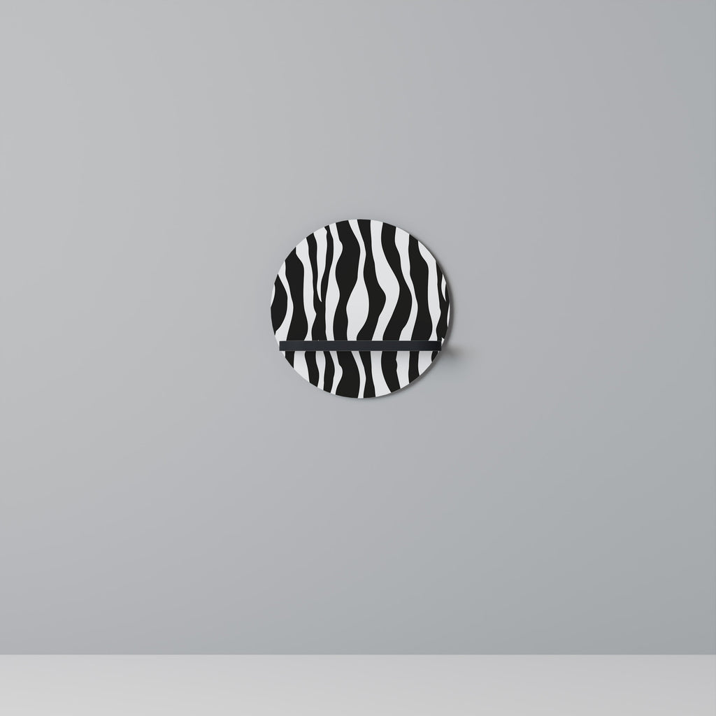 ZEBRA ECHOES Rundes Kunstregal in Schwarz