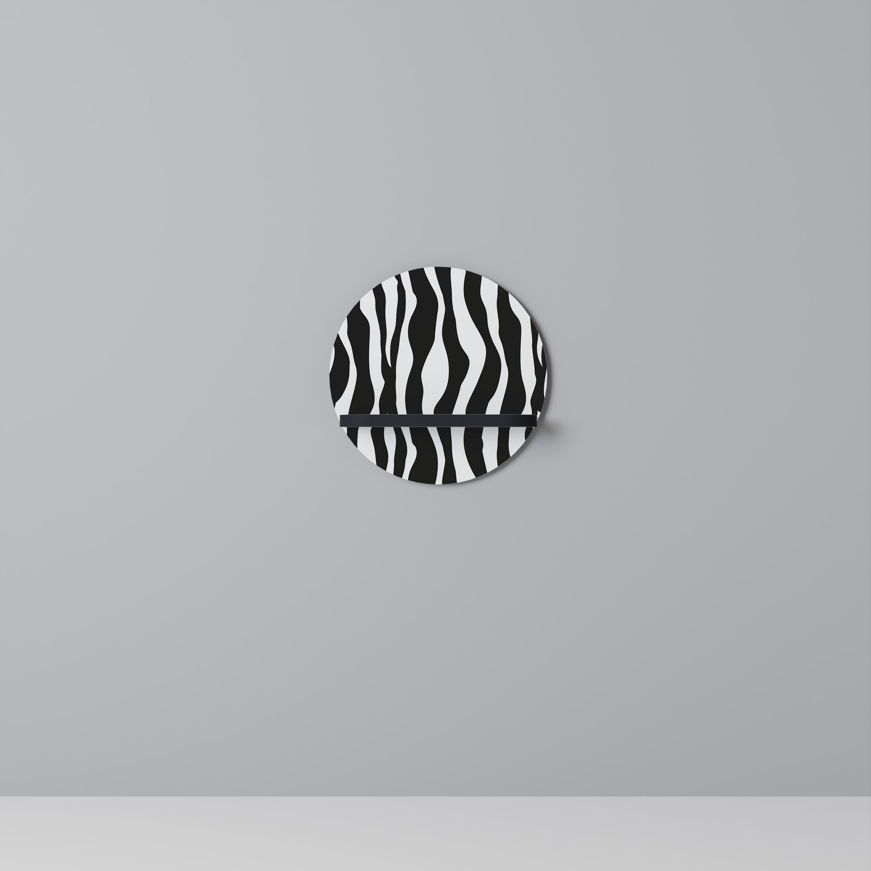 ZEBRA ECHOES Rundes Kunstregal in Schwarz