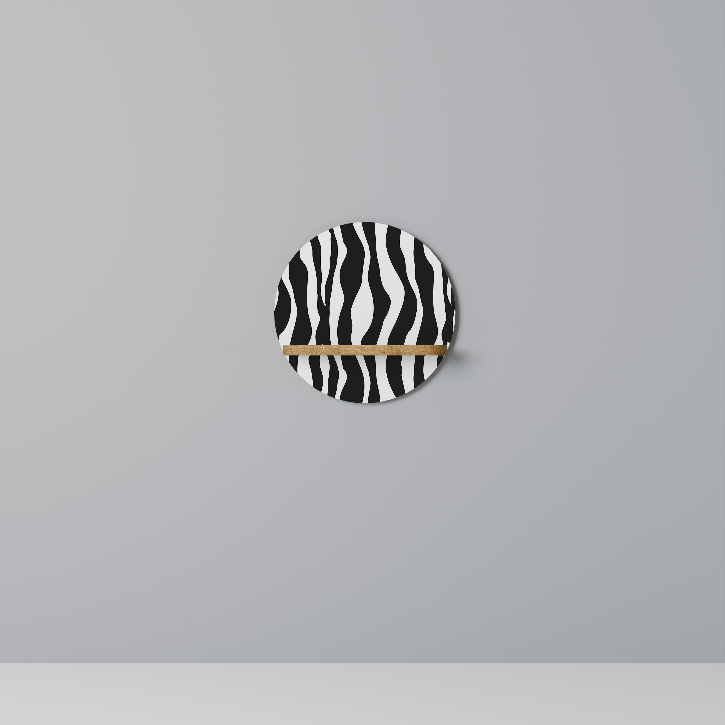 ZEBRA ECHOES Rundes Kunstregal in Eichenoptik