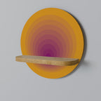 BLUSH GRADIENT Rundes Kunstregal in Eiche-Optik