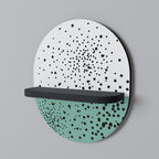 DOTTED DELIGHTS Oval Art Shelf In Black Finish